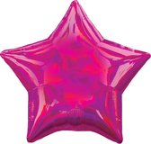 Standard Holographic Iridescent Magenta Star Foil Balloon S55 Bulk