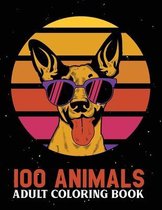 100 Animals Adult Coloring Book