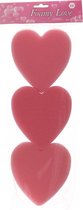 Badspons Hartvorm (3 stuks) roze Afmeting per hart 13 x 12,5 x 4,5