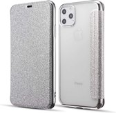 Apple iPhone 11 Flip Case - Zilver - Glitter - PU leer - Soft TPU - Folio