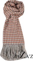 Grijze, brice gekleurde sjaal- unisex- natuurlijke materialen - 200/68 cm