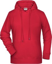 James and Nicholson Dames/dames Raglan Sleeved Hoodie (Rood)