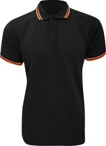 Kustom Kit Heren getipt Piqué Poloshirt met korte mouwen (Zwart/Oranje)