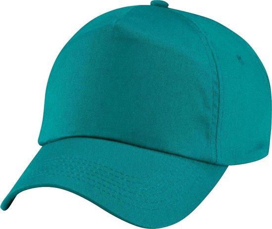 Beechfield Unisex Plain Original 5 Panel Baseball Cap (Pakket van 2) (Smaragd)