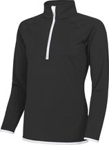 Awdis Gewoon Cool Womens/Ladies Half Zip Sweatshirt (Jet Zwart / Arctisch Wit)