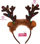 Rendier diadeem met lampjes | Leuk rendier gewei met verlichting voor de kerstdagen