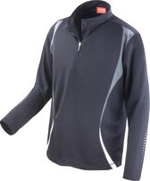 Spiro Unisex Sportproef Prestatie Trainingen Top (Zwart/Grijs/Wit)