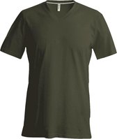 Kariban Heren Korte Mouw V Hals Slim Fit T-Shirt (Khaki)