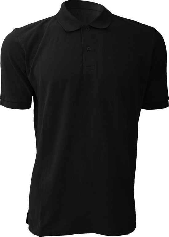 Russell Heren 100% Katoenen Korte Mouw Poloshirt (Zwart)