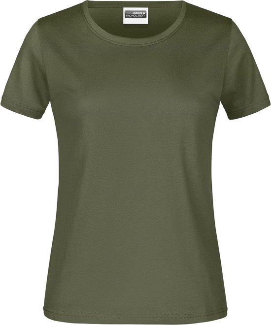 James And Nicholson Dames/dames Ronde Hals Basic T-Shirt (Olijf)