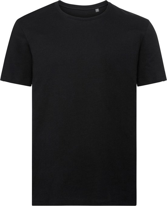 Russell Heren Authentiek Puur Organisch T-Shirt (Zwart)