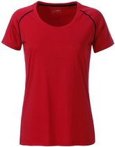 James and Nicholson Dames/Dames Sport T-Shirt (Rood/zwart)