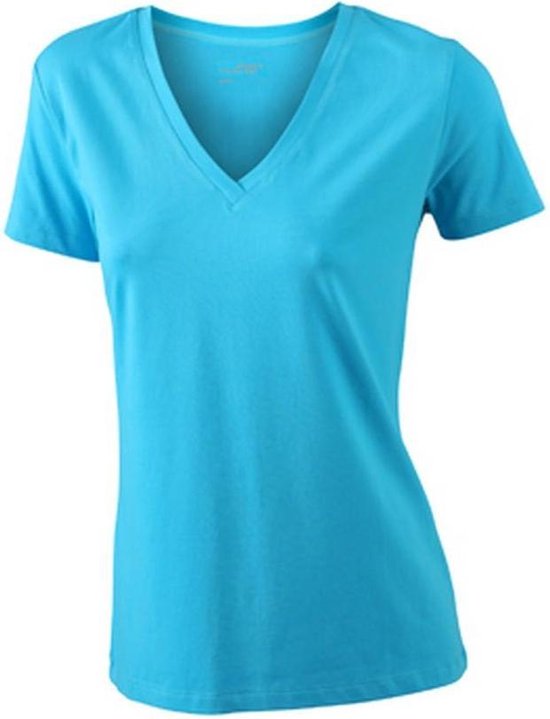 James and Nicholson Dames/dames Rekken V-hals Tee (Turquoise)