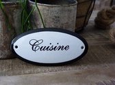 Emaille deurbordje ovaal 'cuisine'