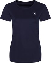 LXURY Dames Smooth Sportshirt maat M - Trainingshirt - Donker Blauw - Sportkleding