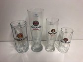 Paulaner bierglazen assorti set 4 stuks 25 tot 50cl bierglas bokaal en pullen