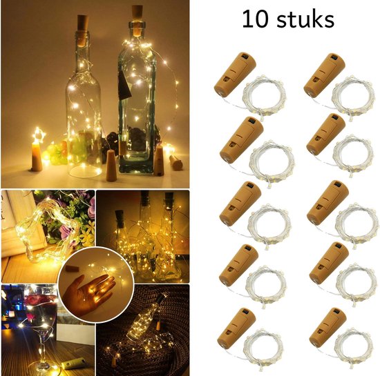 10 Stuks Led Kurk Flesverlichting - incl. Batterijen - Flesverlichting -  Bottle light... | bol.com