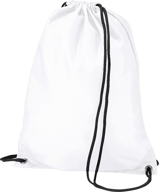 Foto: Bagbase budget waterbestendige sport gymsac trekkoordzak 11l pakket van 2 wit 