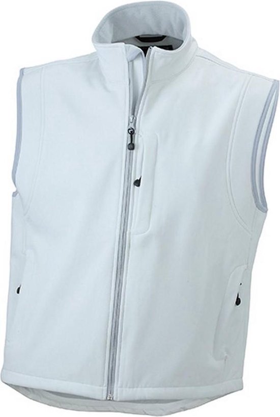 James and Nicholson Heren Waterdichte Softshell Vest (Off-White)