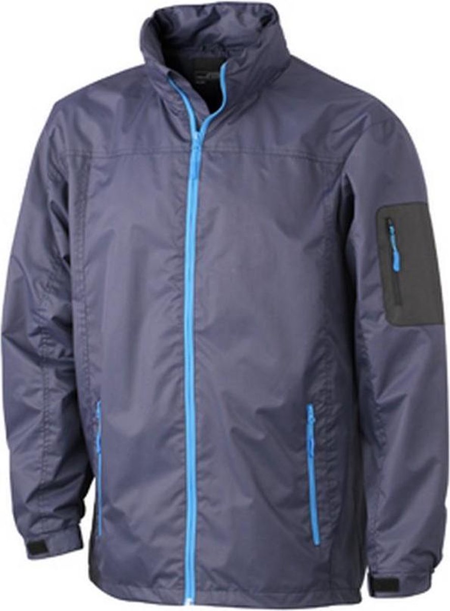 James and Nicholson Heren Windbreker Marine/Aqua Blauw