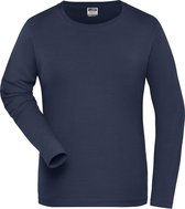 James and Nicholson Dames/dames Organic Cotton Sweater met lange mouwen (Marine)