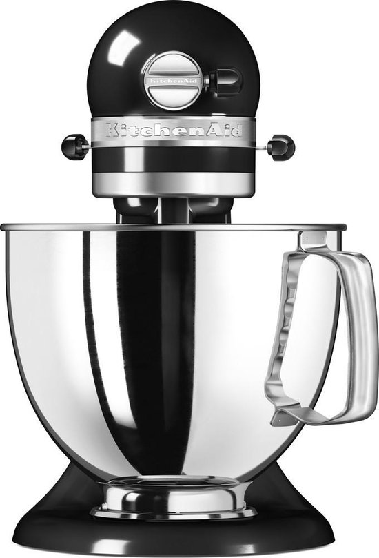KitchenAid Artisan mixer - keukenrobot 4,8 liter 5KSM156EBM - Glazen kom -  mat zwart | bol.com