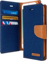 Apple iPhone 7 Plus - 8 Plus Denim Bookcase - Blauw - Spijkerstof - Portemonnee hoesje