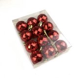 kerstballen|christmas balls|12 balletjes 3 cm|gifts|rood