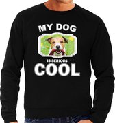 Jack russel honden trui / sweater my dog is serious cool zwart - heren - Jack russel terriers liefhebber cadeau sweaters M