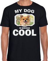 Chihuahua honden t-shirt my dog is serious cool zwart - heren - Chihuahuas liefhebber cadeau shirt L