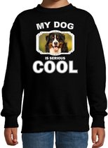 Berner sennen honden trui / sweater my dog is serious cool zwart - kinderen - Berner sennens liefhebber cadeau sweaters 5-6 jaar (110/116)