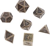 Metal Polydice set - Metalen Polyhedral dobbelstenen set 7 delig | Set van 7 dice  | dungeons and dragons dnd dice | D&D Pathfinder RPG DnD | Koper / Brons - Metaal