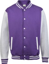 Awdis Unisex Varsity Jacket (Paars / Heide Grijs)