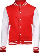 Awdis Unisex Varsity Jacket (Brand rood / wit)