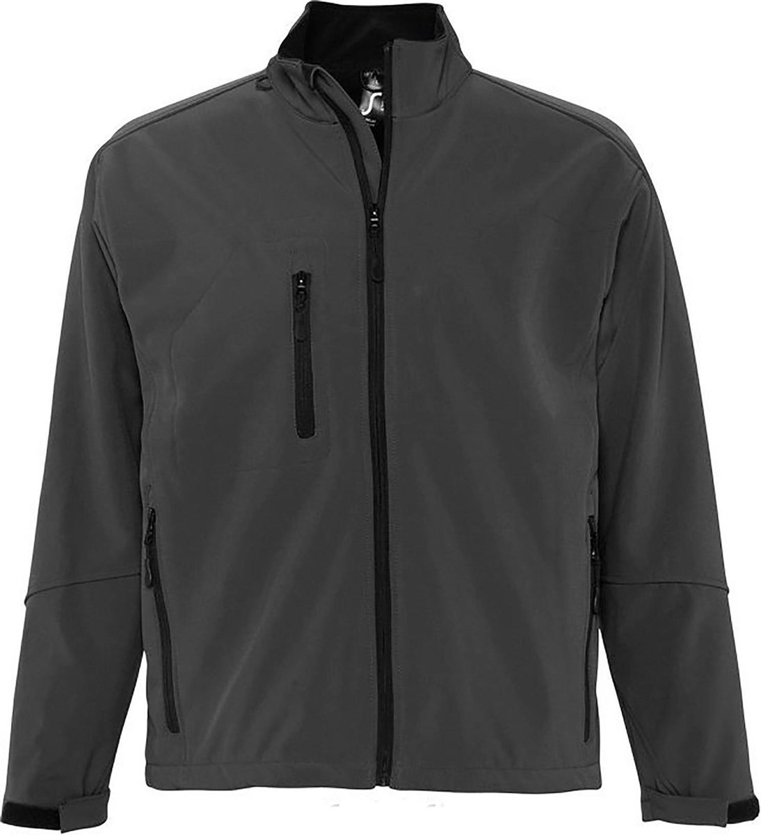 SOLS Heren Relax Soft Shell Jacket ademend winddicht en waterbestendig Houtskool