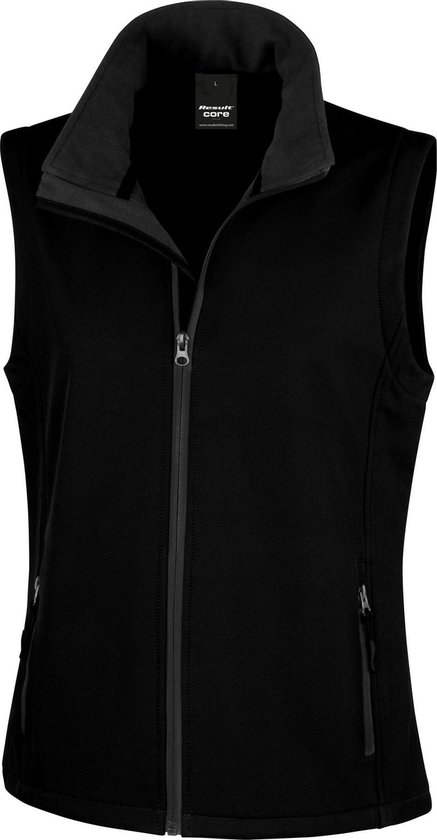 Result Kernvrouwen/dames Printklare Softshell-bodywarmer (Zwart / Zwart)