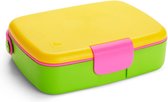 Munchkin Bento Lunch Box - Broodtrommel - Brooddoos voor Kinderen - Inclusief RVS Bestek - Vaatwasserbestendig - Vanaf 18 Maanden - Geel/Groen
