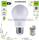 STANDAARD LED BULB 8W 220-240V E27 3000K (Pack van 5) [Energie-efficiëntieklasse A +]