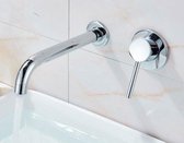 Wastafelkraan Inbouw Nomi Mengkraan Rond Glans Chroom 1 Greeps 21cm Uitloop