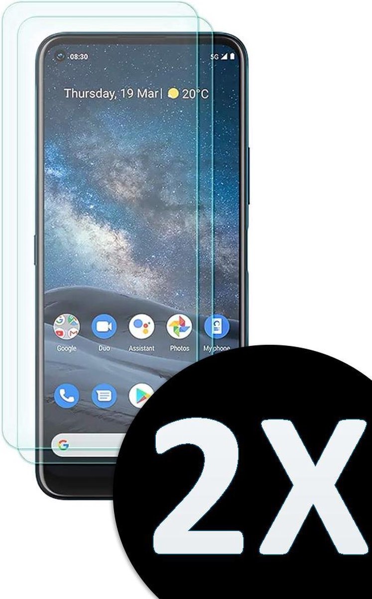 HB Glas Geschikt voor Nokia 8.3 - Screenprotector Glas Gehard Tempered Glass - 2 Stuks
