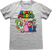 Nintendo Super Mario Heren Tshirt -L- Vintage Group Grijs