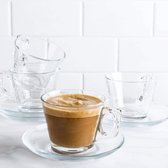 Pasabahce Vela - Tasses à Café + Soucoupes - 80 ML - Set de 6