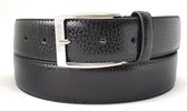 Fana Belts nette riem zwart - maat 120 cm - pantalon riem - broekriem - zilveren gesp