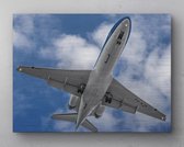 - Schilderij - Klm Fokker Belly Shot Inclusief Ophangplaatjes Luchtvaart Muurdecoratie - Multicolor - 80 X 60 Cm