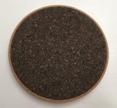 Kurken pan onderzetter rond - donker bruin groot  20 cm