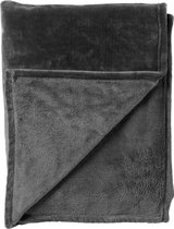 Dutch Decor - BILLY - Plaid 150x200 cm - flannel fleece - superzacht - Charcoal Gray - antraciet
