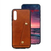 Samsung Galaxy A50 Card Case| Hoogwaardig PU Leren Hoesje | Kaarthouder | Telefoonhoesje | Bruin