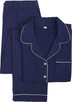 La-V pyjamaset voor Meisjes  met klassieke kraag  Donkerblauw 140-146