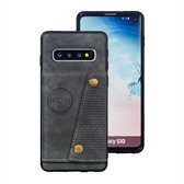 Samsung Galaxy S10 Card Case | Hoogwaardig PU Leren Hoesje | Kaarthouder | Telefoonhoesje | Grijs