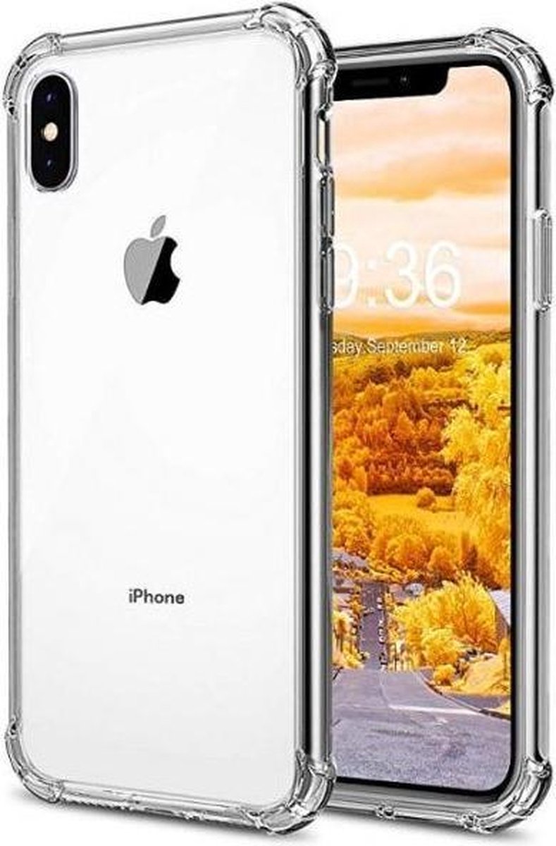 MaxVision's iPhone XS Siliconen Hoesje Transparant / iPhone X Hoesje Transparant - Shock Proof Hoesje - Case Cover Hoesje - Verstevigde randen